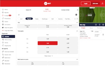 Virgin Bet live betting football uk