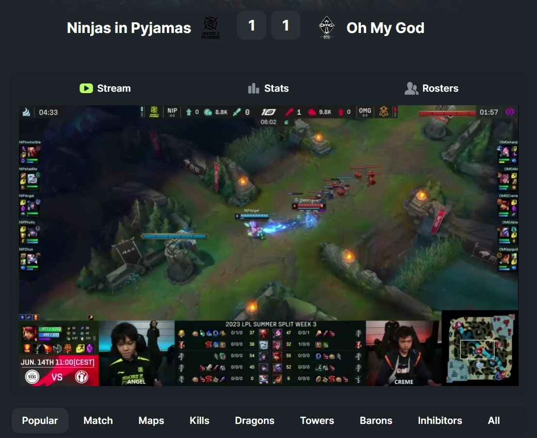 Watch games like League Of Legends live at Midnite