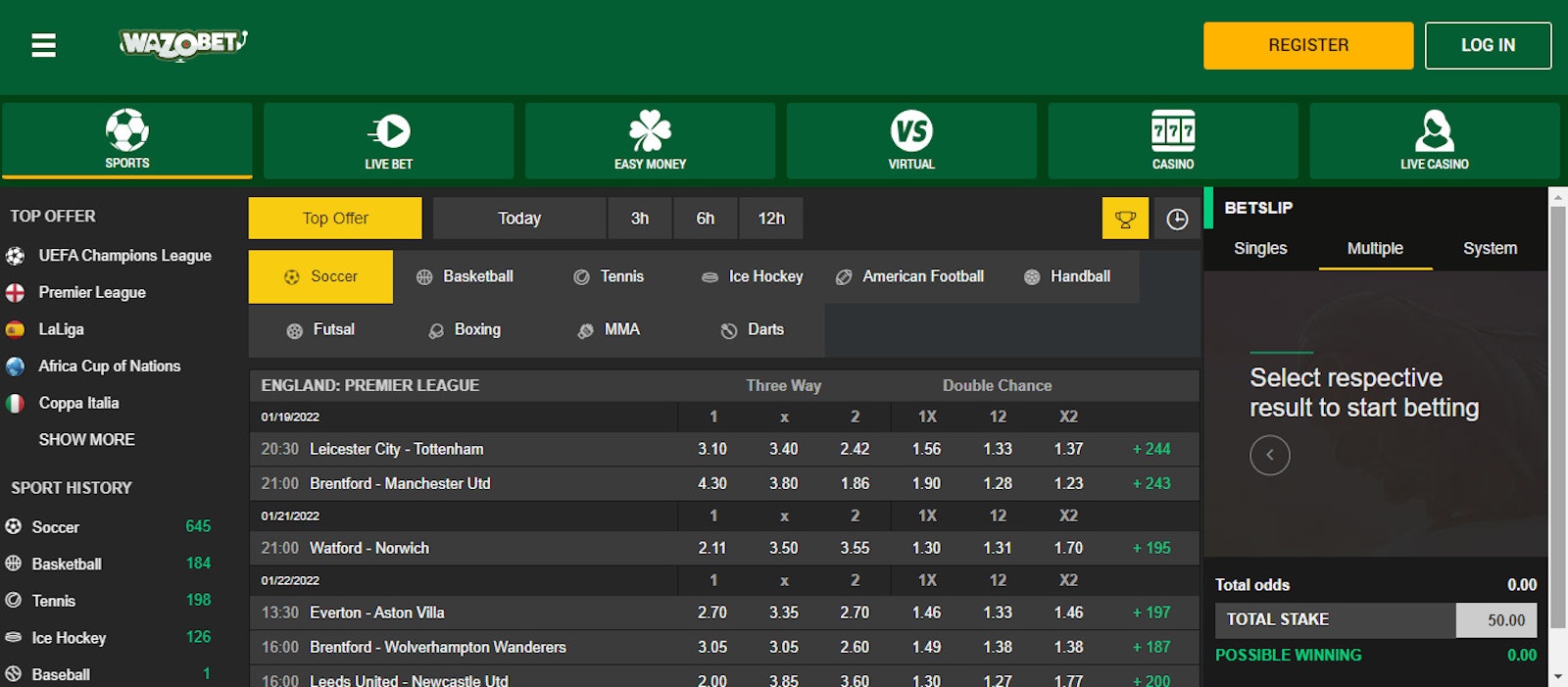 Wazobet Sportsbook