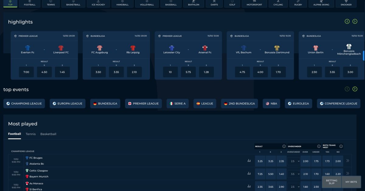Interfaccia del casinò online con slot machine e giochi da tavolo