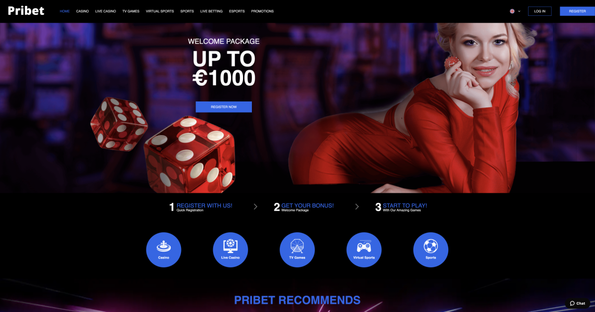 Interfaccia del Pribet Casino mostrando slot e bonus