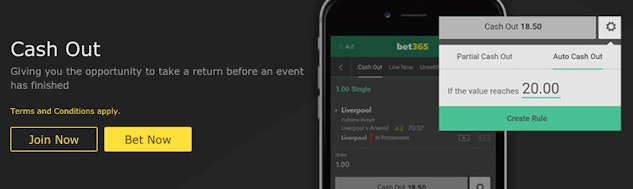 Bet365 cash out betting site