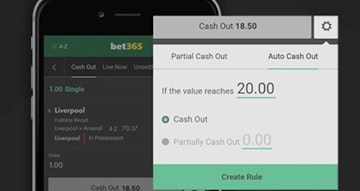 Bet365 cash out football