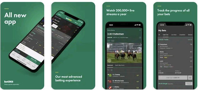 Bet365 mobile app screenshots