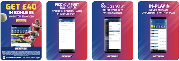 Betfred mobile app screenshots