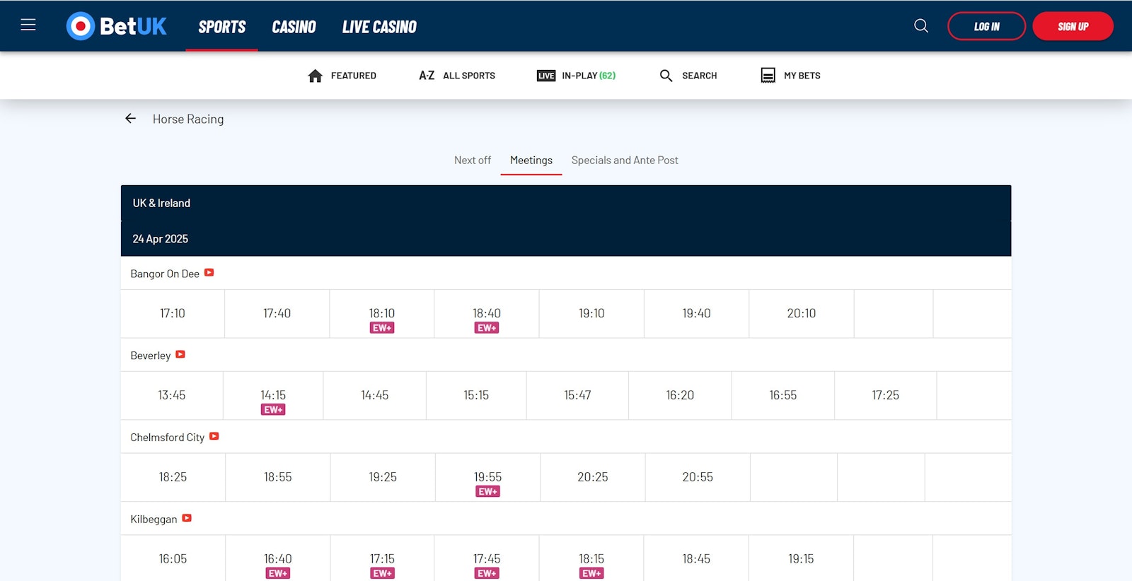 Betuk racing section