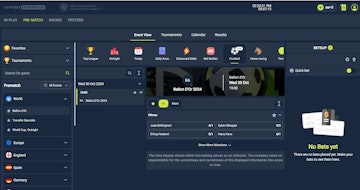 Copybet pre match screen