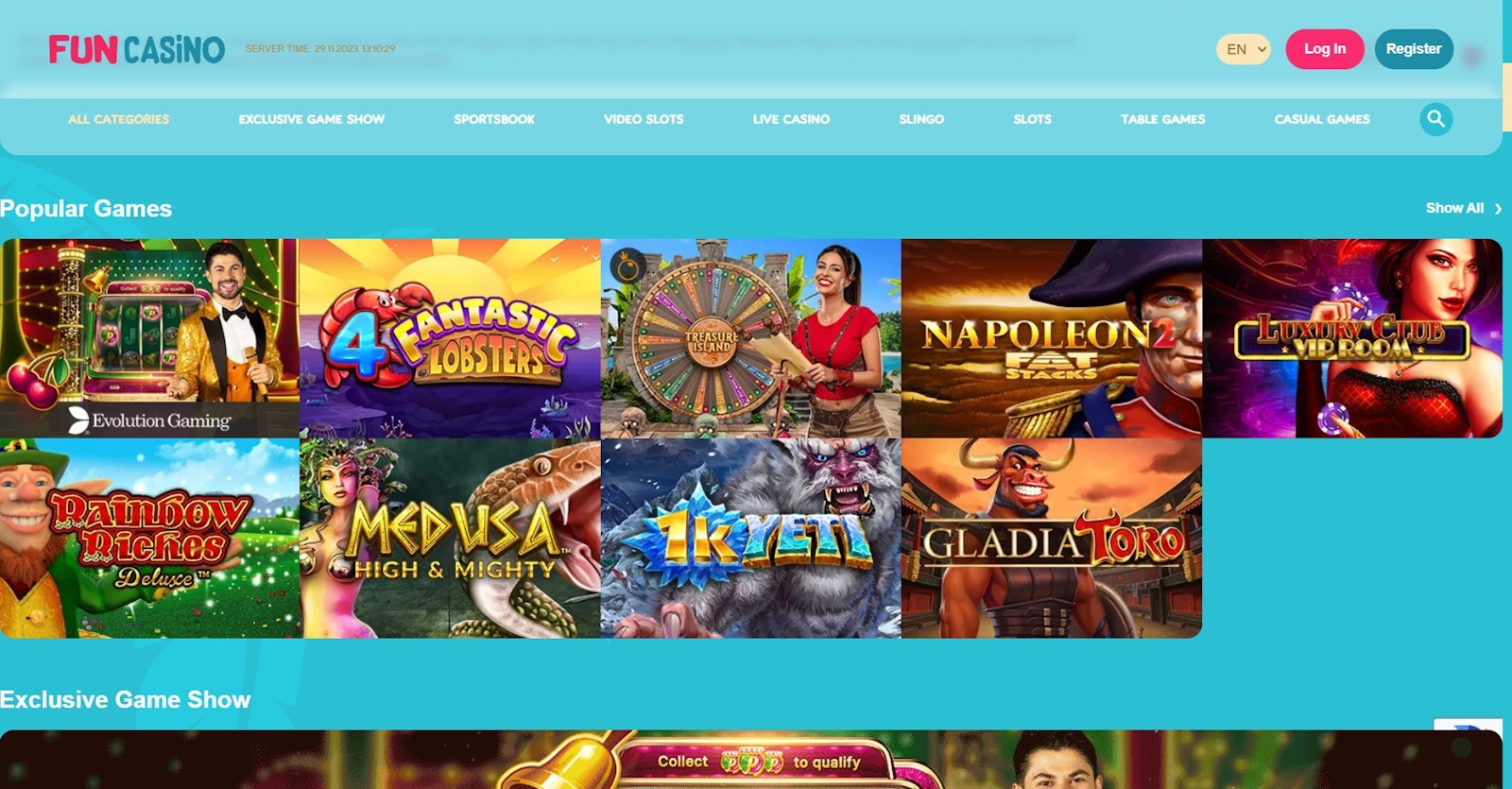 Fun casino homepage