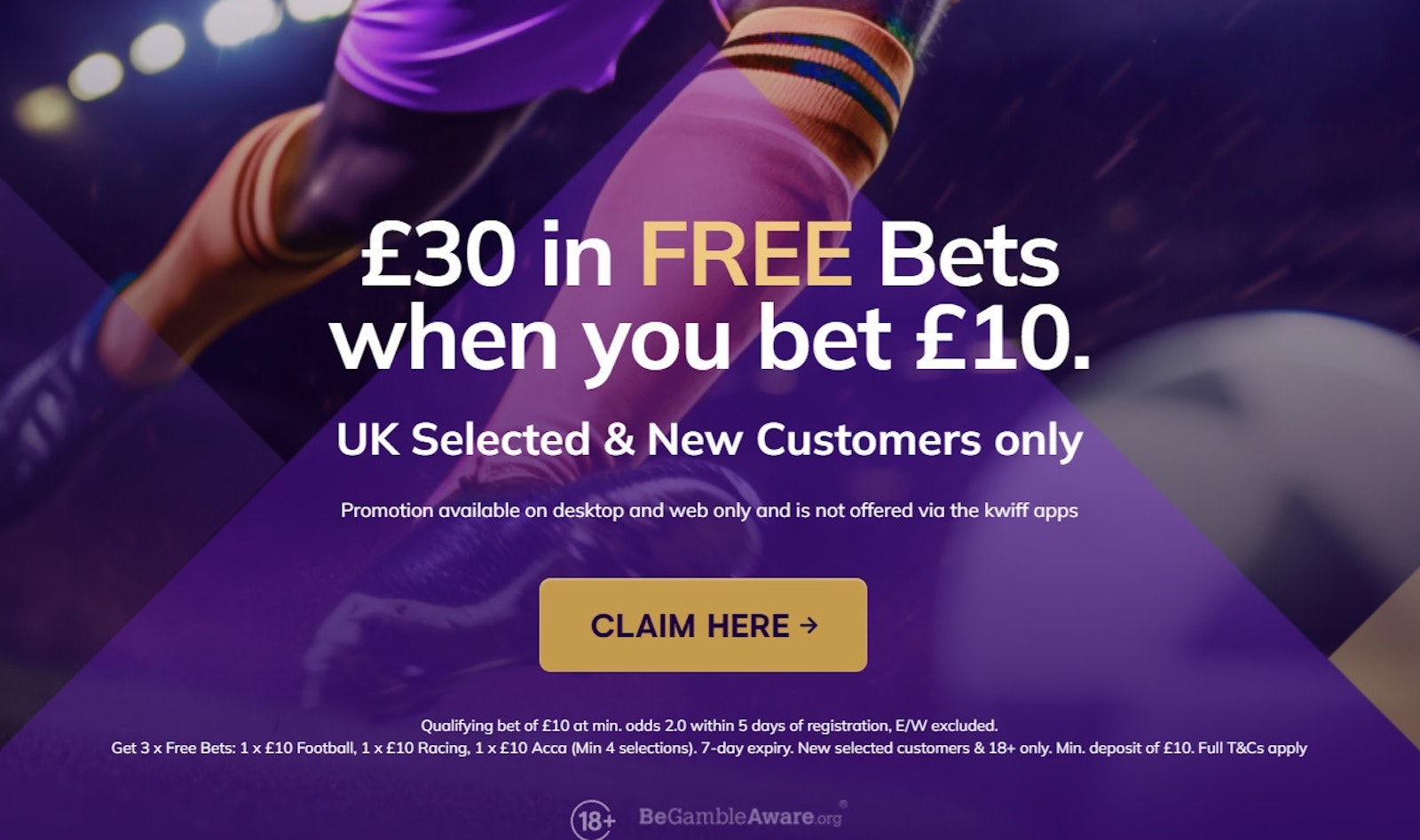 Kwiff bet 10 get 30