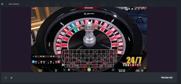 Live casino roulette