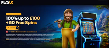 Playuk up to 100 and 50 spins