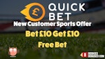 Quickbet bet 10 get 10 offer