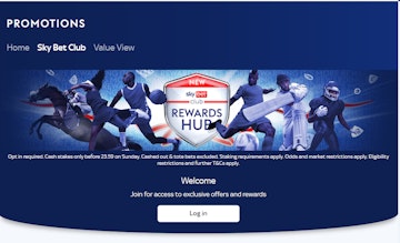 Sky bet club promotion screen