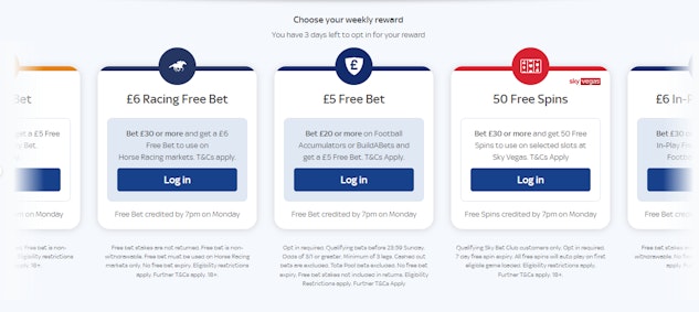 Skybet club offers