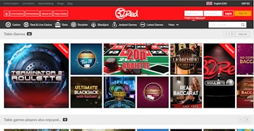 Screenshot of 32red casino table games landing page on desktop