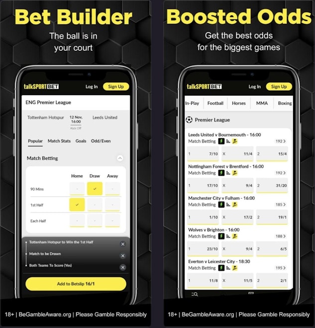 Talk SPORT BET app screenshots