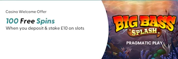 The pools 100 free spins banner