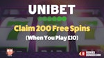 Unibet 200 free spins offer