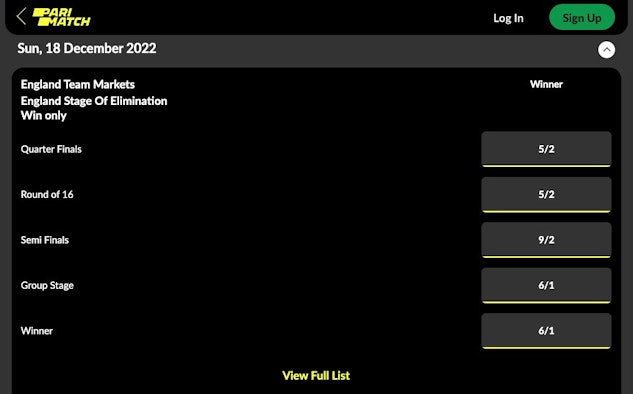 User browsing england odds on parimatch