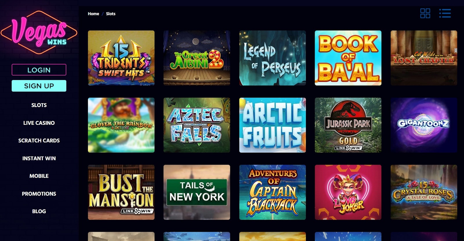 Vegas wins slots page