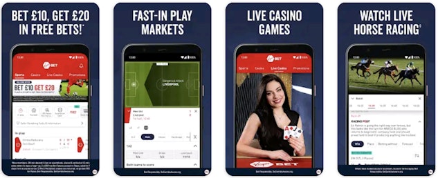 Virginbet mobile app screenshots