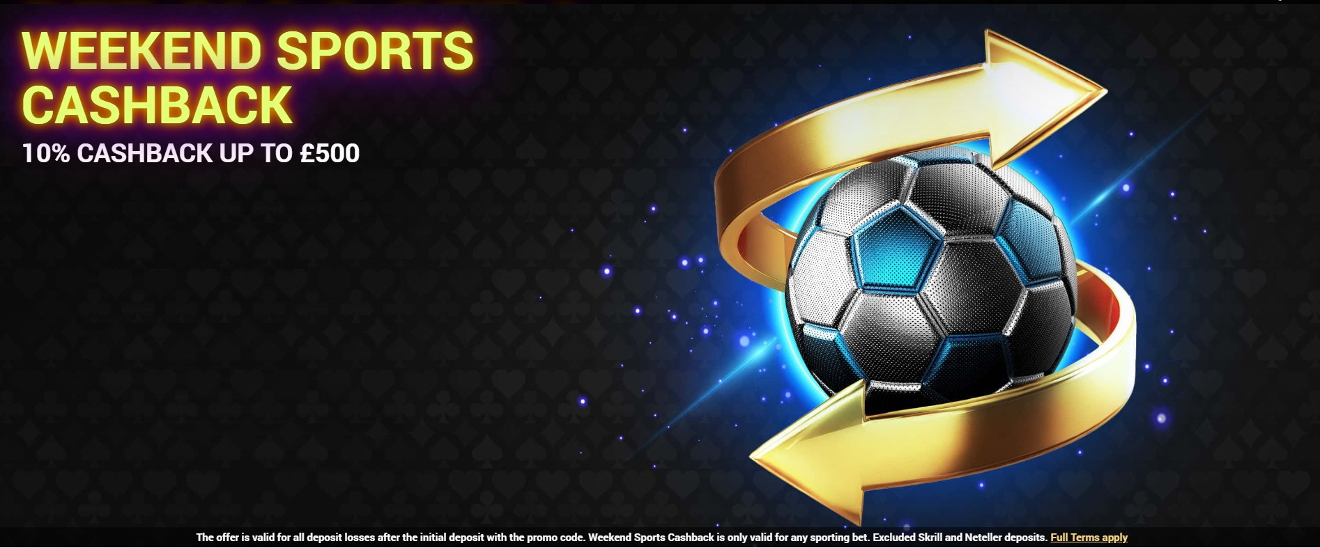 10% cashback on Weekend sports bets